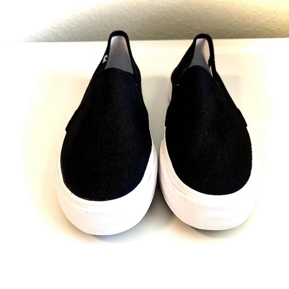 New KEDS Double Decker Slip-on Canvas Sneakers Black 10 - Picture 5 of 8